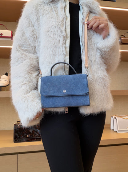 Emerson Denim Suede Mini Top Handle