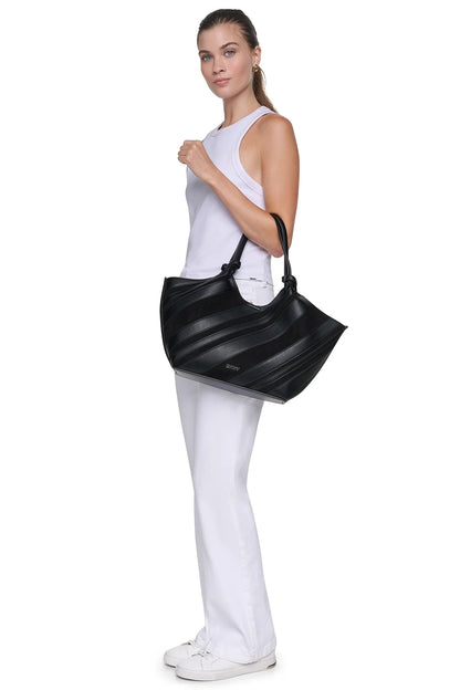DKNY Paula Medium Striped Commuter Tote