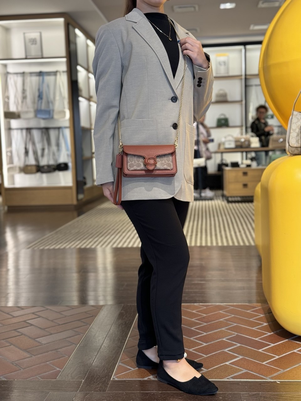 tabby chain clutch in signature canvas