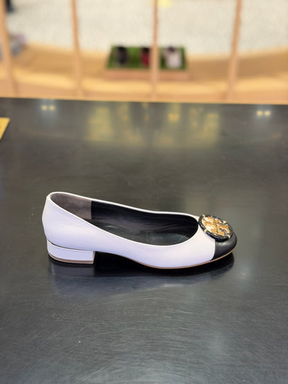 Chelsea Cap Toe Leather Ballet Flat Ivory