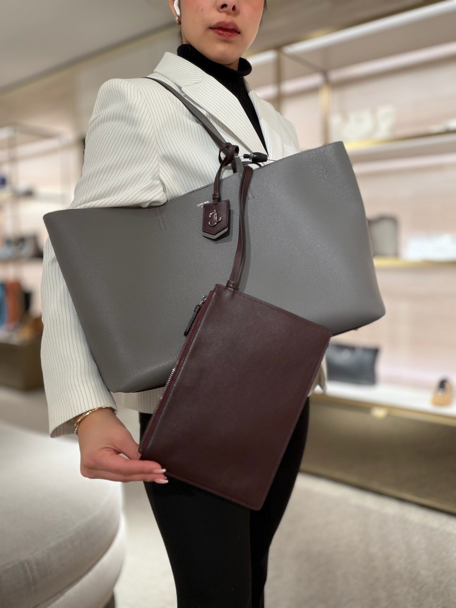 ONine2five Grainy Leather Tote