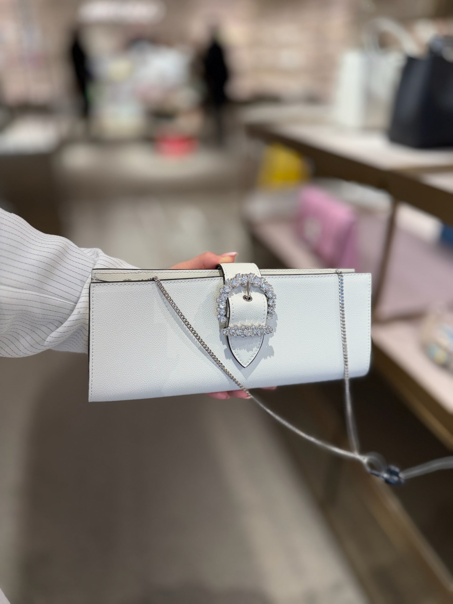 CHERI Soft Grainy Leather Chain Bag