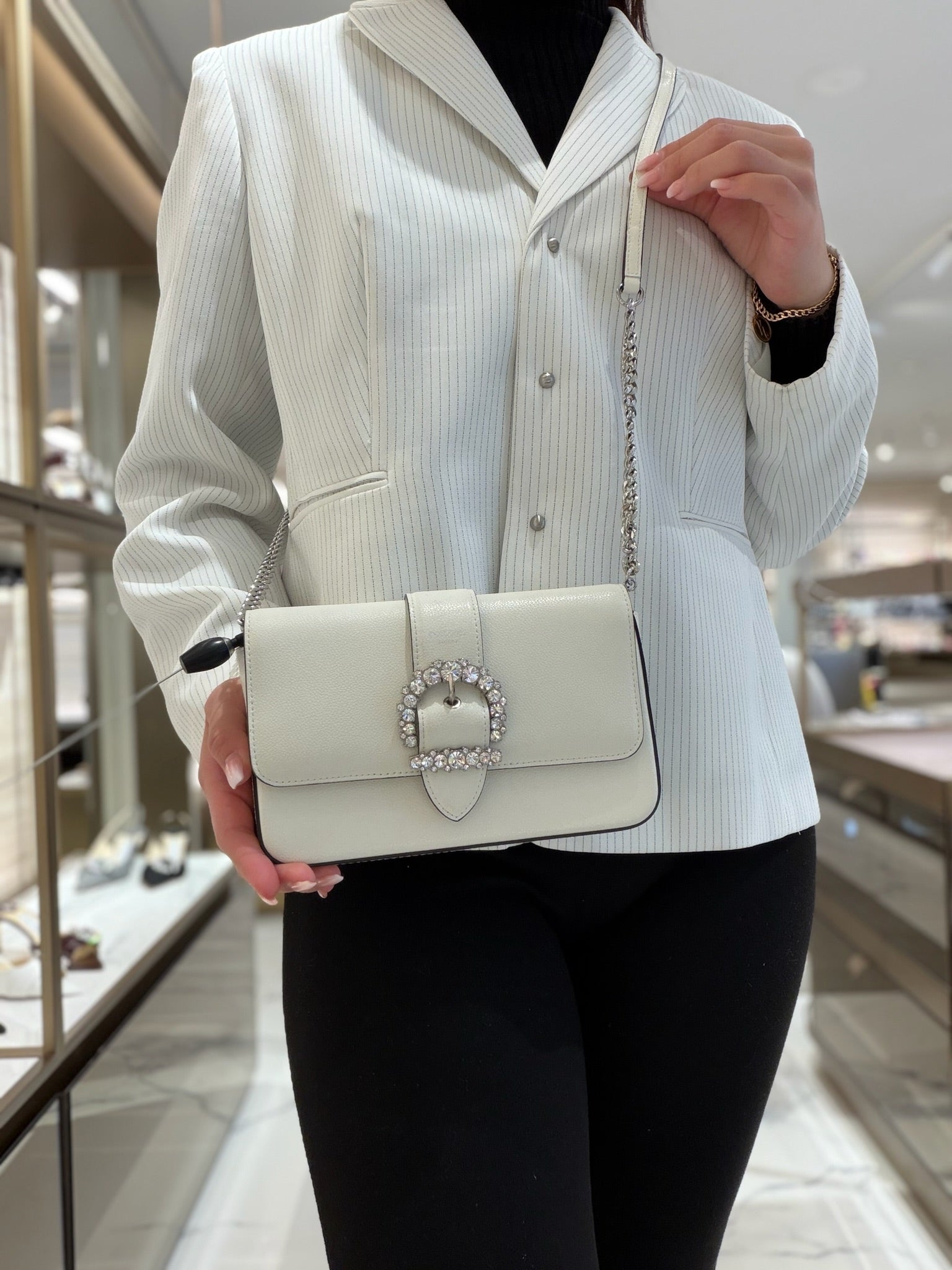 CHERI Leather Crossbody Wallet on Chain