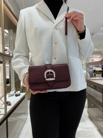 CHERI Leather Crossbody Wallet on Chain