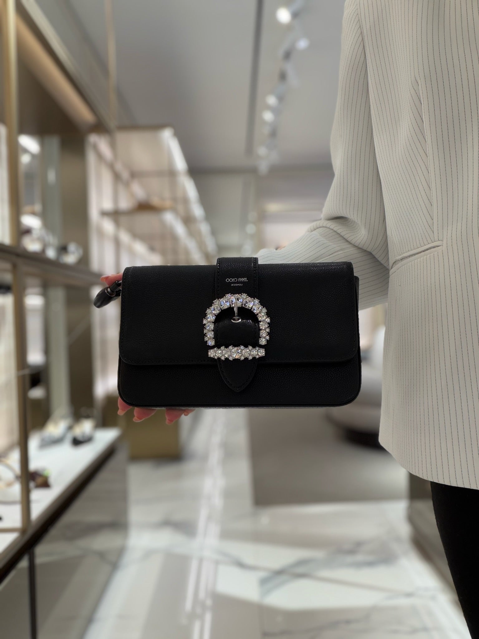 CHERI Leather Crossbody Wallet on Chain