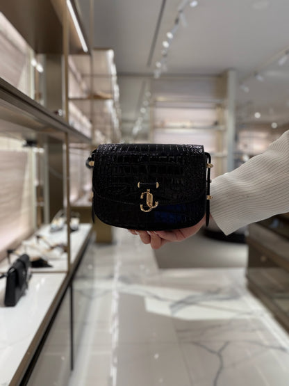 Croc Embossed Leather Crossbody bag