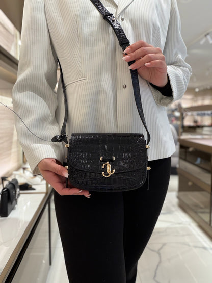 Croc Embossed Leather Crossbody bag