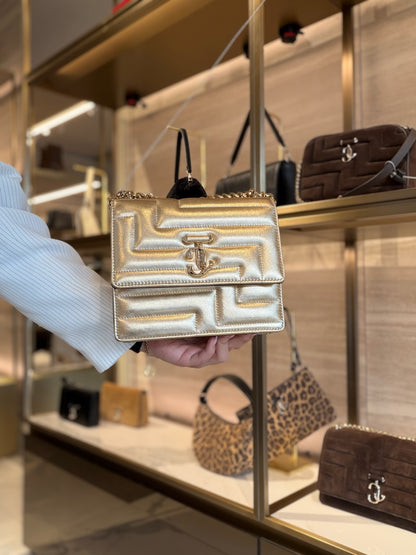 Avenue Quad Quilted Gold Shoulder Bag