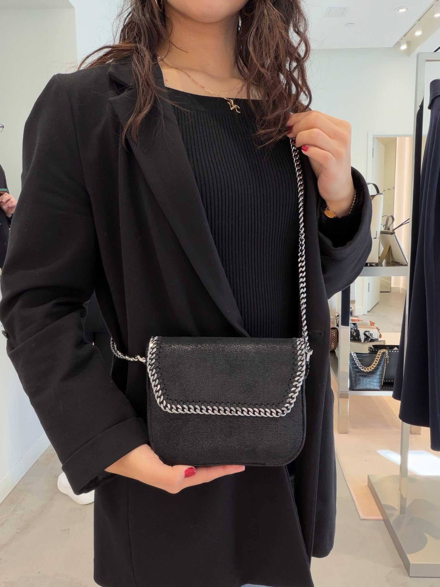 Stella McCartney Falabella Flap Crossbody - Black