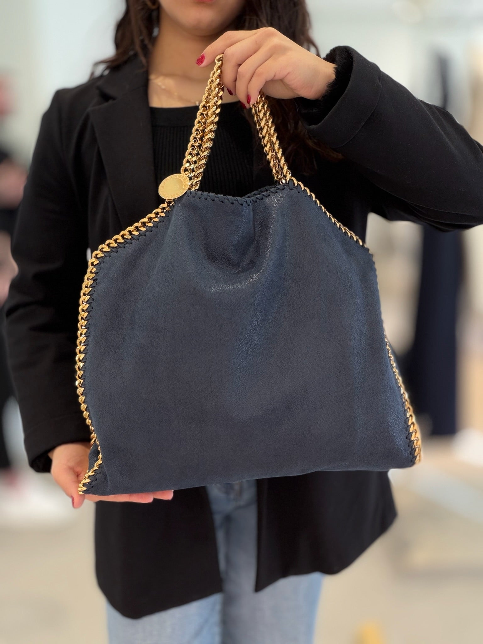 Stella McCartney Falabella Large Tote - Navy