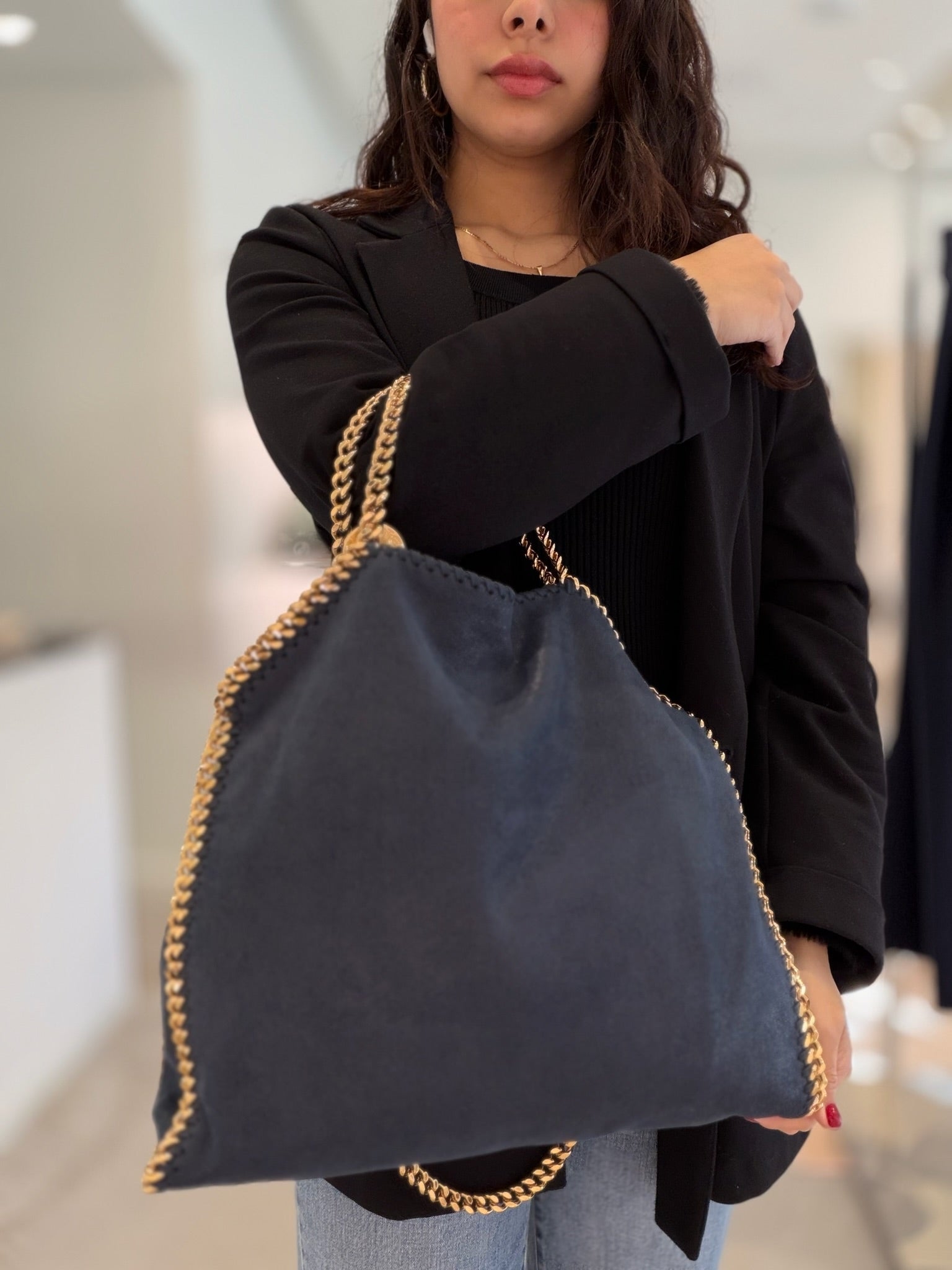 Stella McCartney Falabella Large Tote - Navy