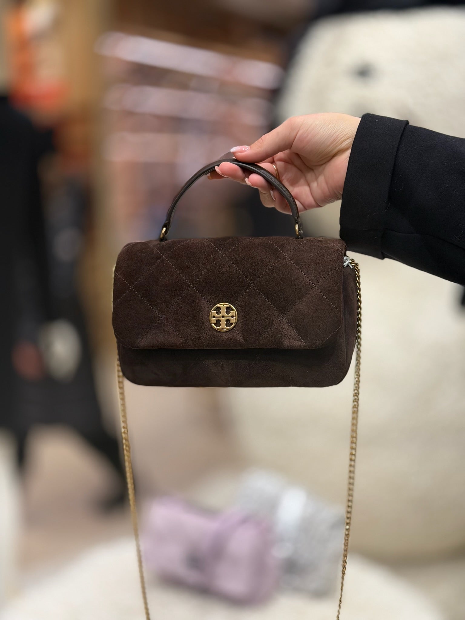 Willa Suede Mini Top Handle Bag