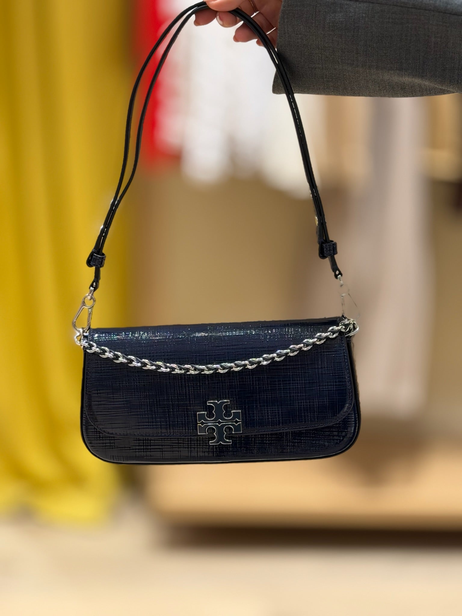 Britten Textured Patent Convertible Crossbody