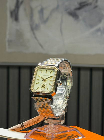 Tory Burch Robinson Crystal Two-Tone Watch