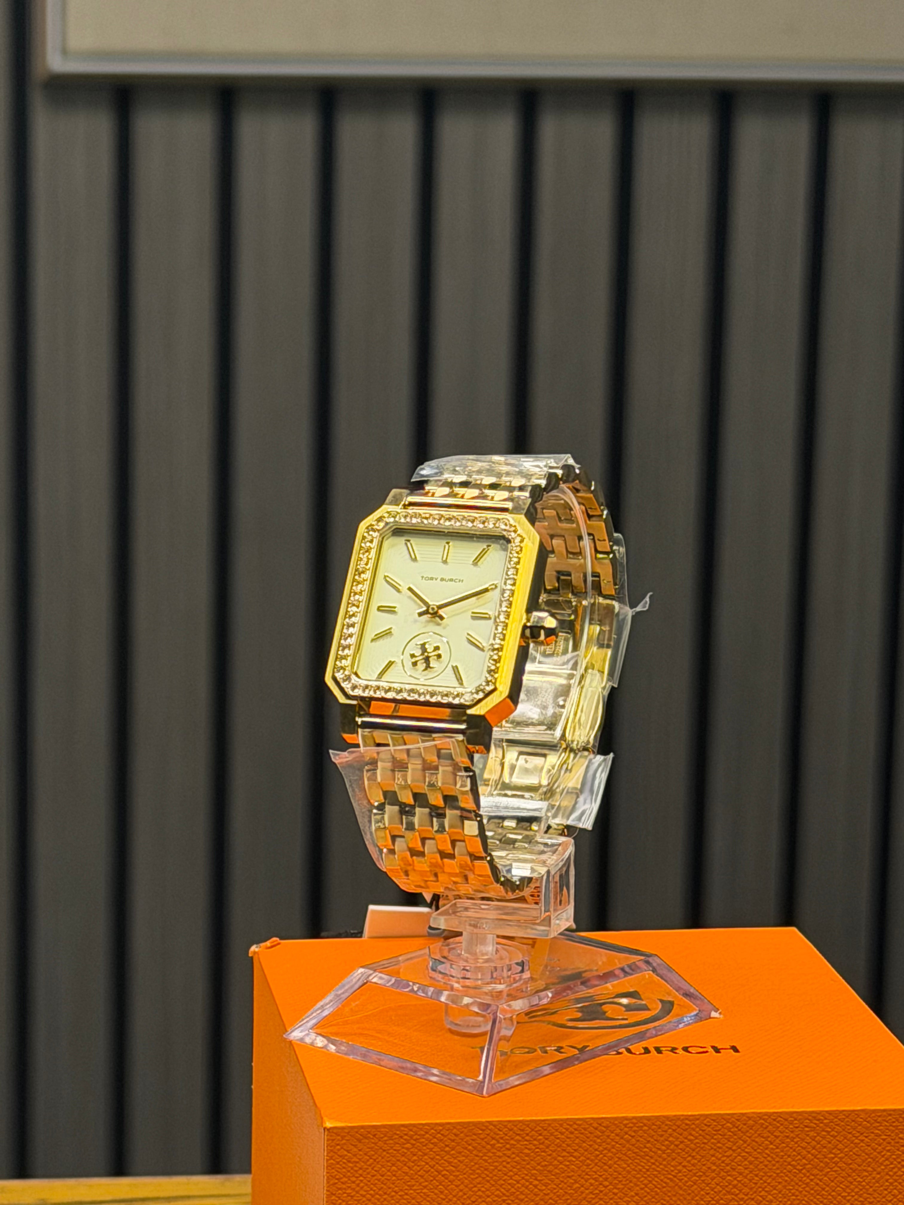 Tory Burch Robinson Crystal Gold-Tone Watch