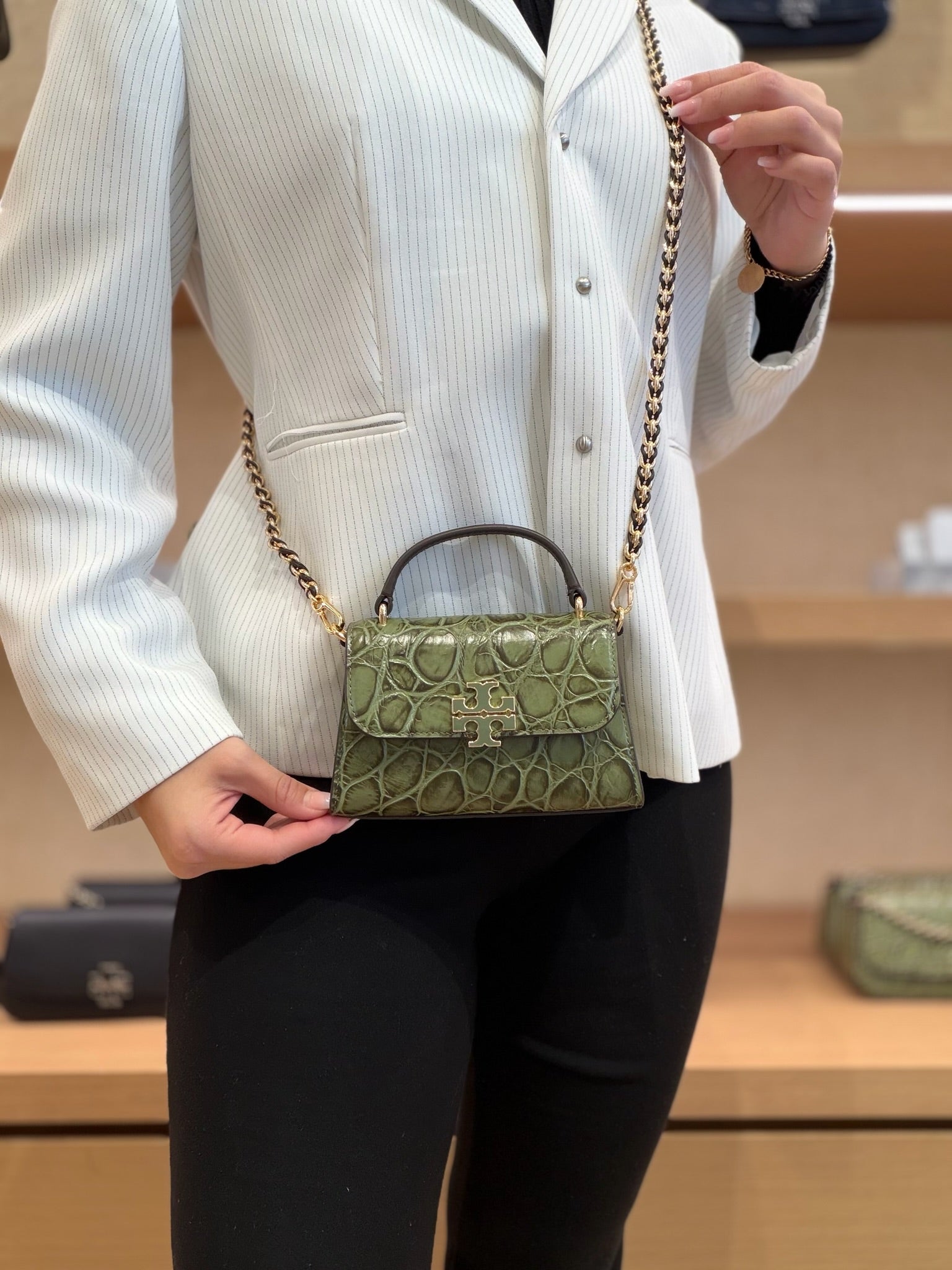 Britten Embossed Croc Mini Top Handle