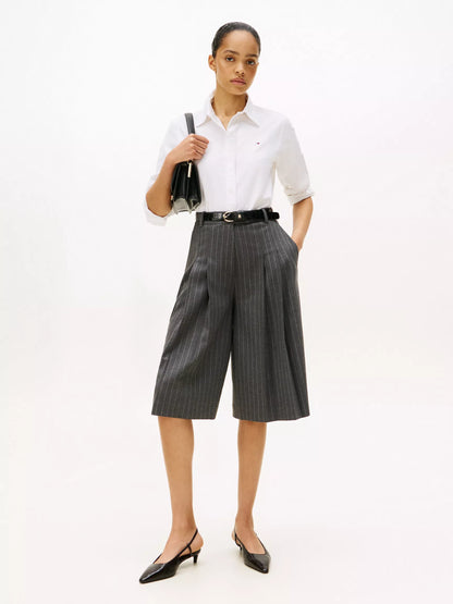 Mid Grey Heather Pinstripe