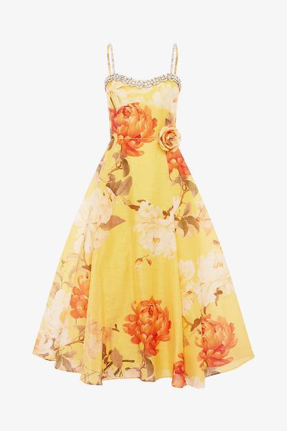 Peony Print in Yellow