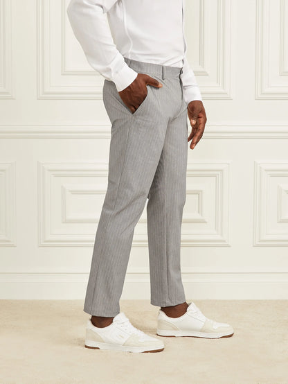 Light Wool Grey Pinstripe