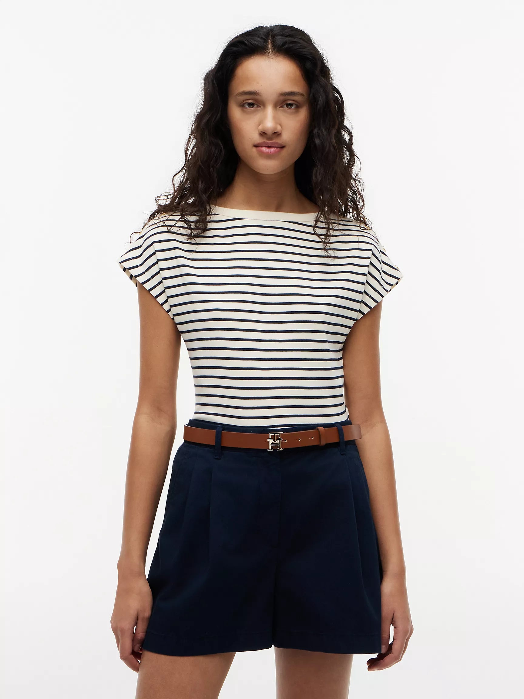 Calico / Navy Blue Stripe