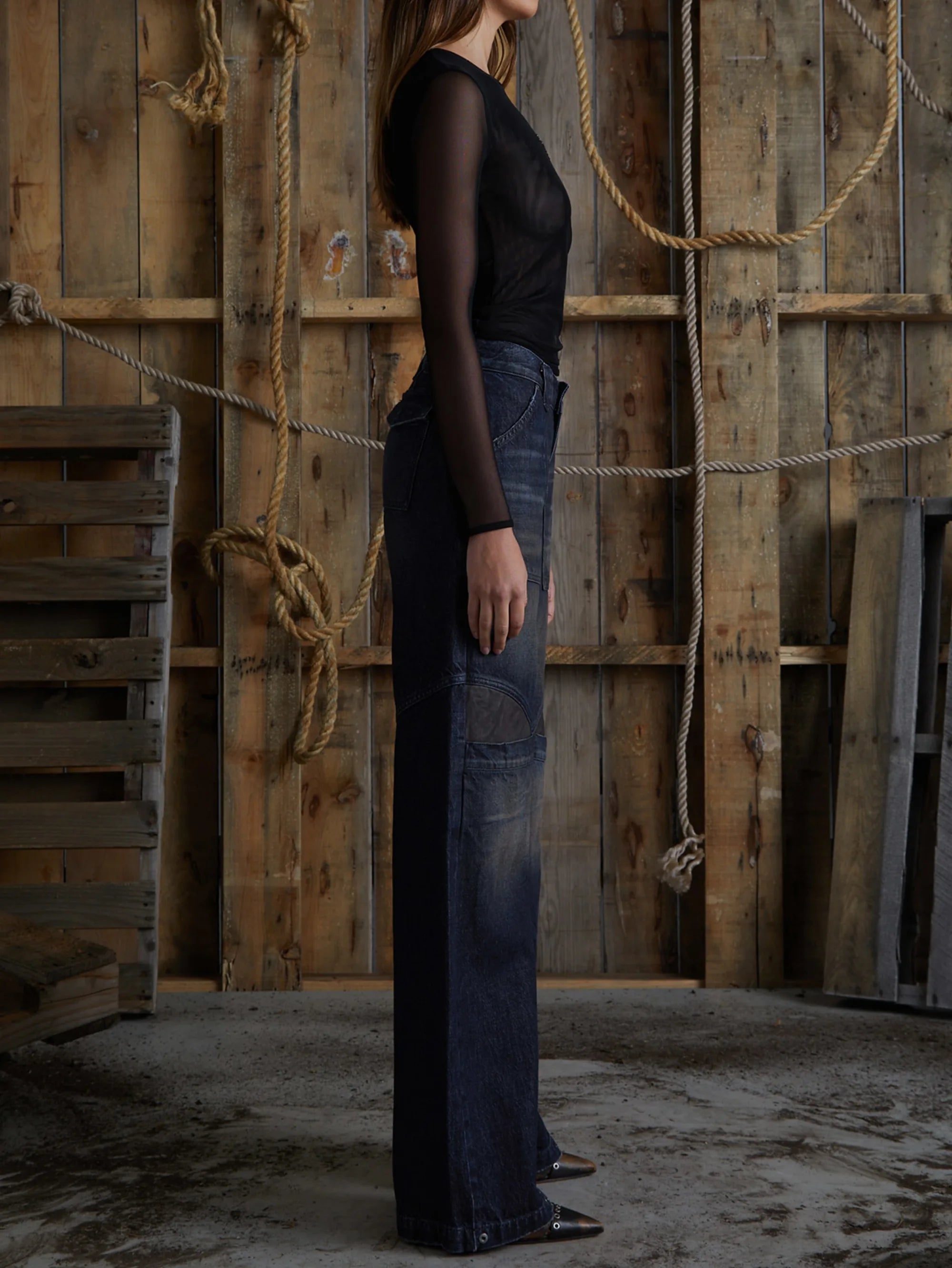 Gusa Sanded Dark Indigo W