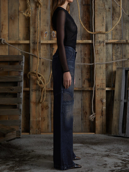Gusa Sanded Dark Indigo W