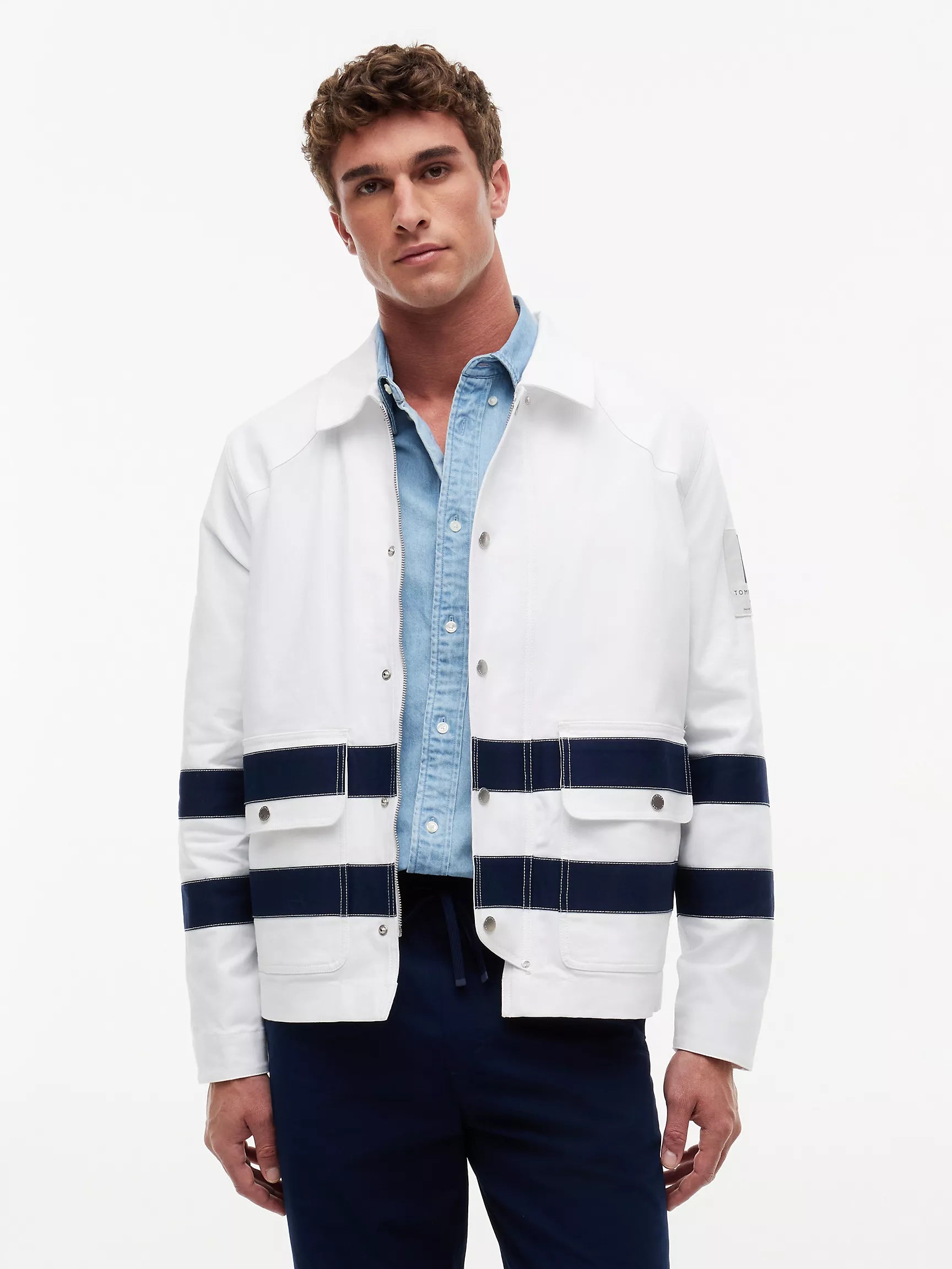 White/Navy Stripe