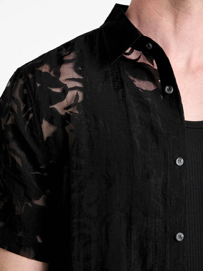 Black Floral Devore