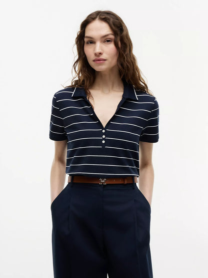 Navy Blue / Ivory Stripe
