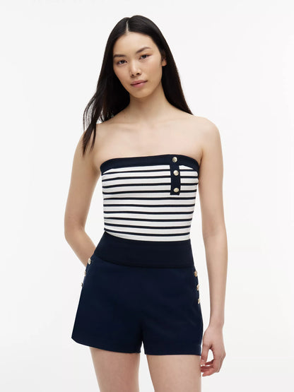 Navy Blue / Ecru Stripe