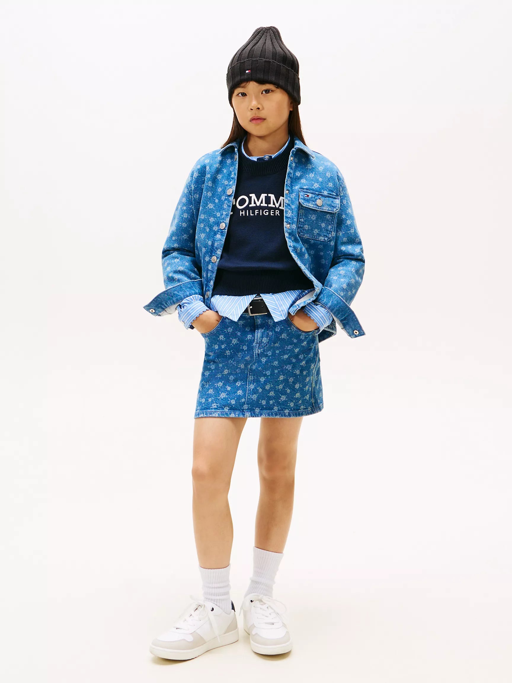 Denim Flower AOP
