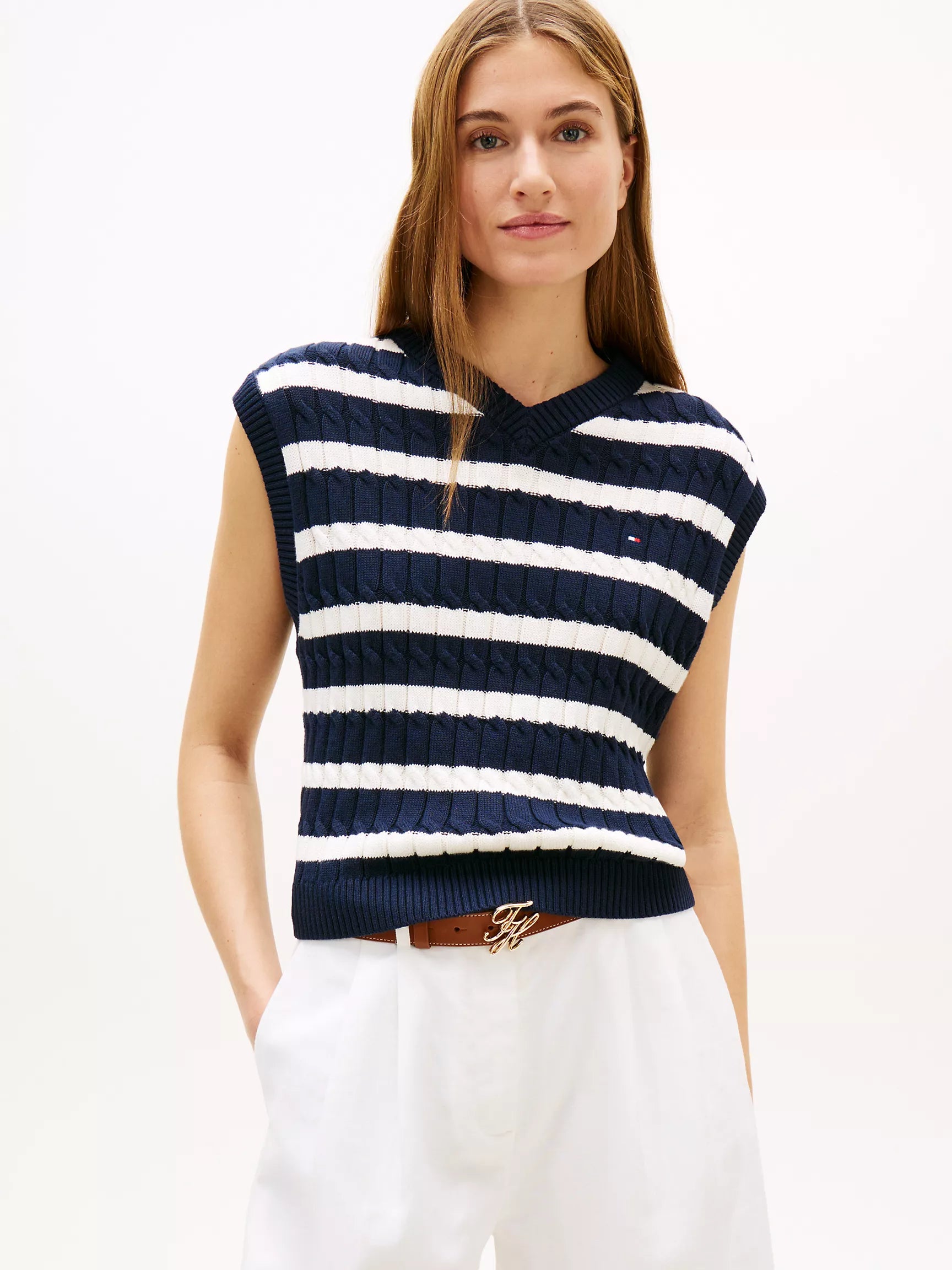 Navy/Ivory Stripe