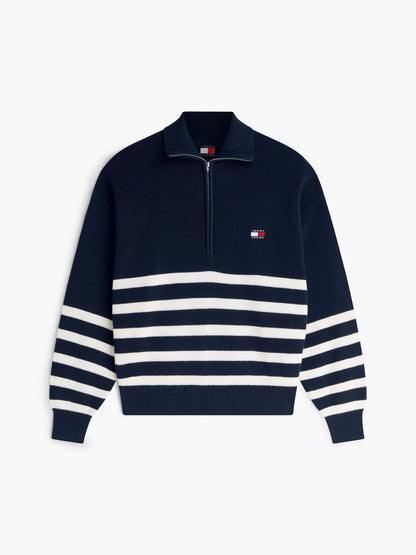 Navy Blue / Ecru Stripe