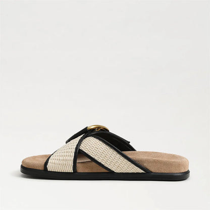 Linen/Black Faux Raffia