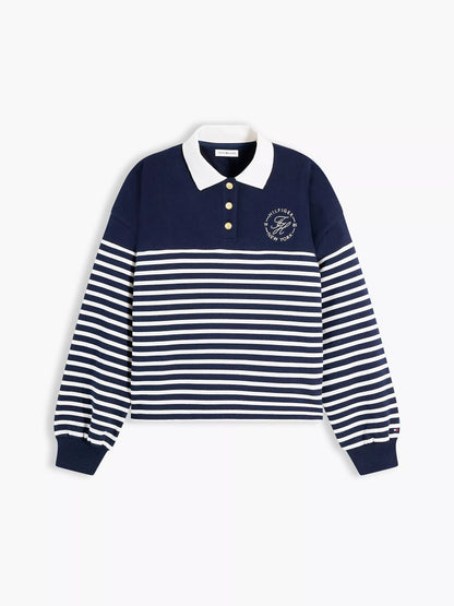 Ecru / Navy Blue Stripe 2