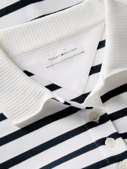 Navy Blue / Ecru Stripe