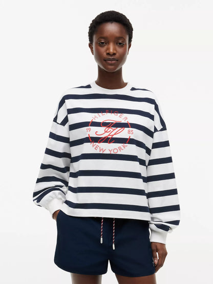 Ecru / Navy Blue Stripe