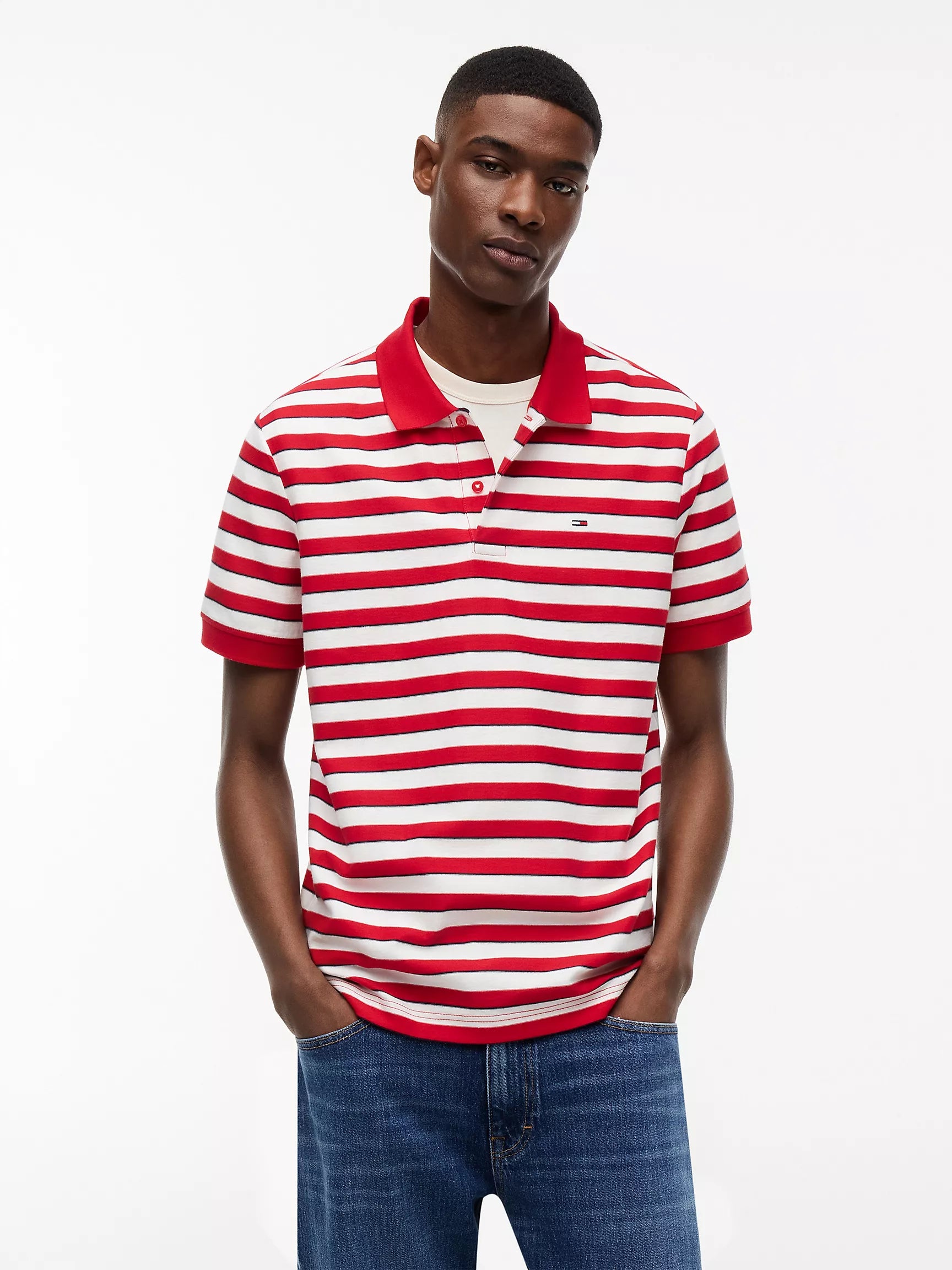 Ruby Red/White Stripe