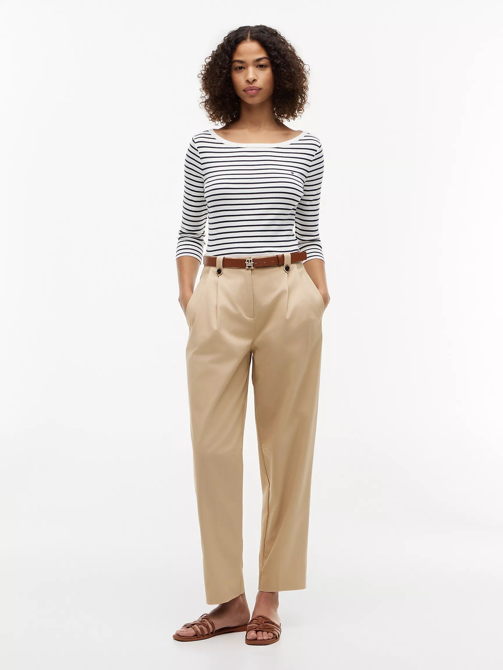 Navy Blue / Ecru Stripe
