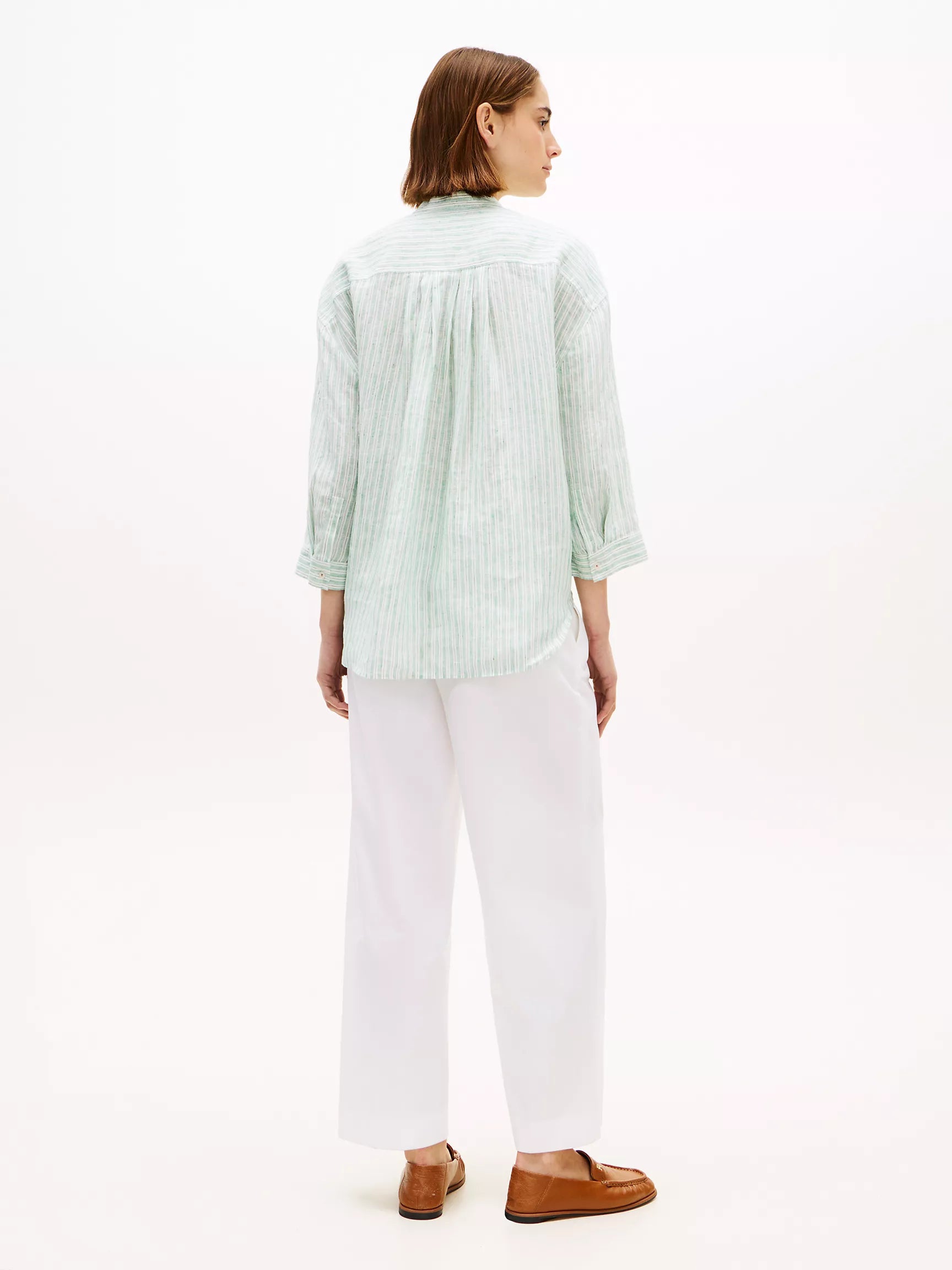 Chalk Stripe Ecru Courtside Green