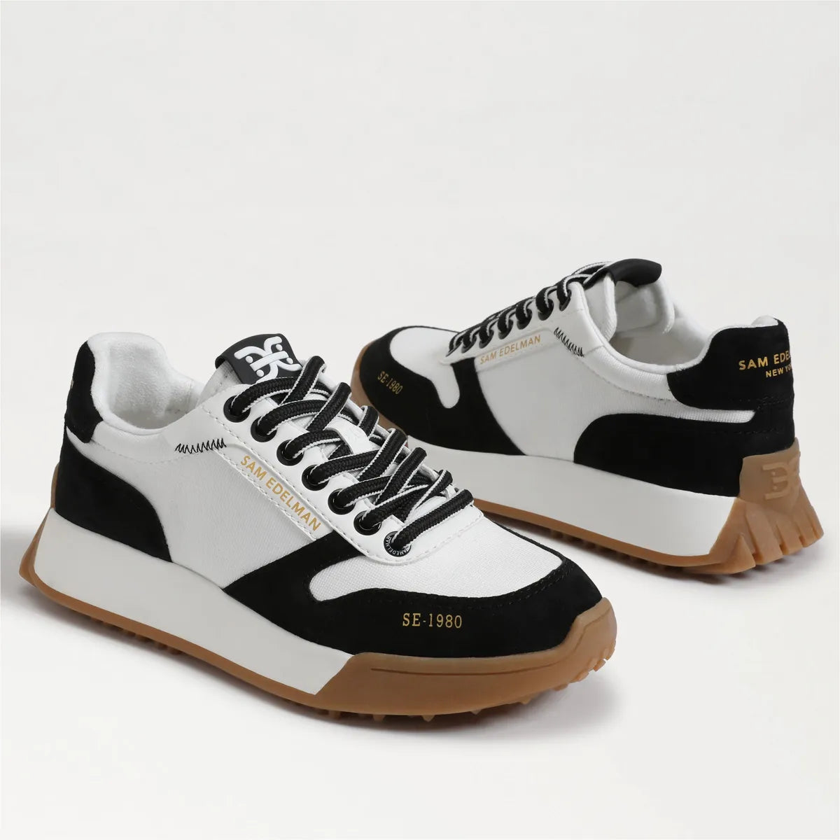 Black Suede/ White Nylon