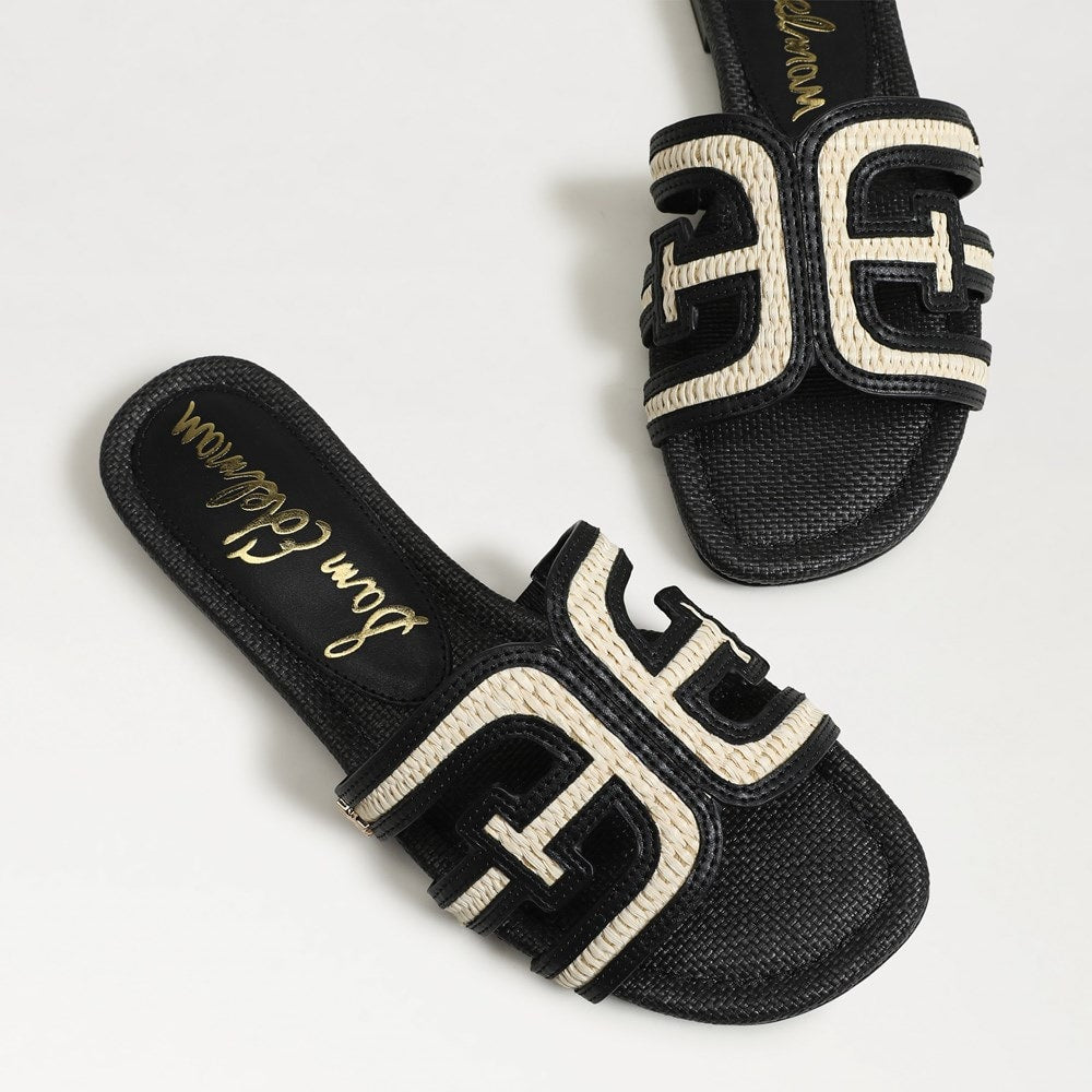 Black Linen Faux Raffia
