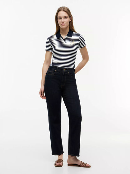 Navy Blue / Ecru Stripe