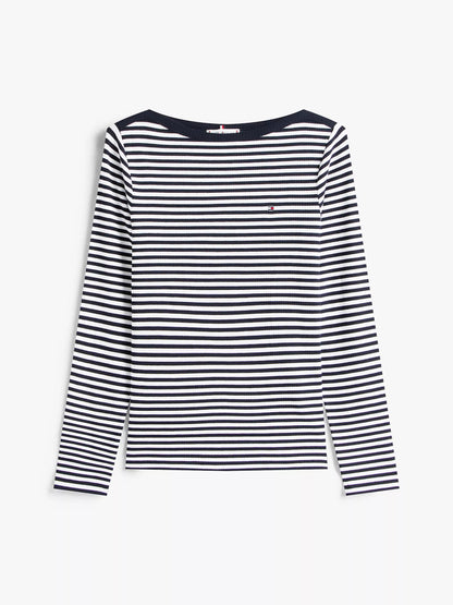 Ecru / Dark Blue Stripe