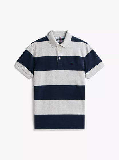 Grey Heather/Navy Stripe