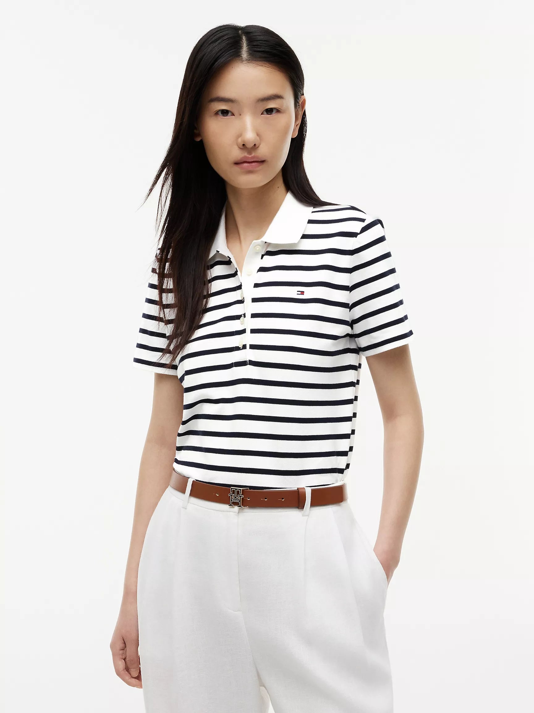 Ecru / Navy Blue Stripe