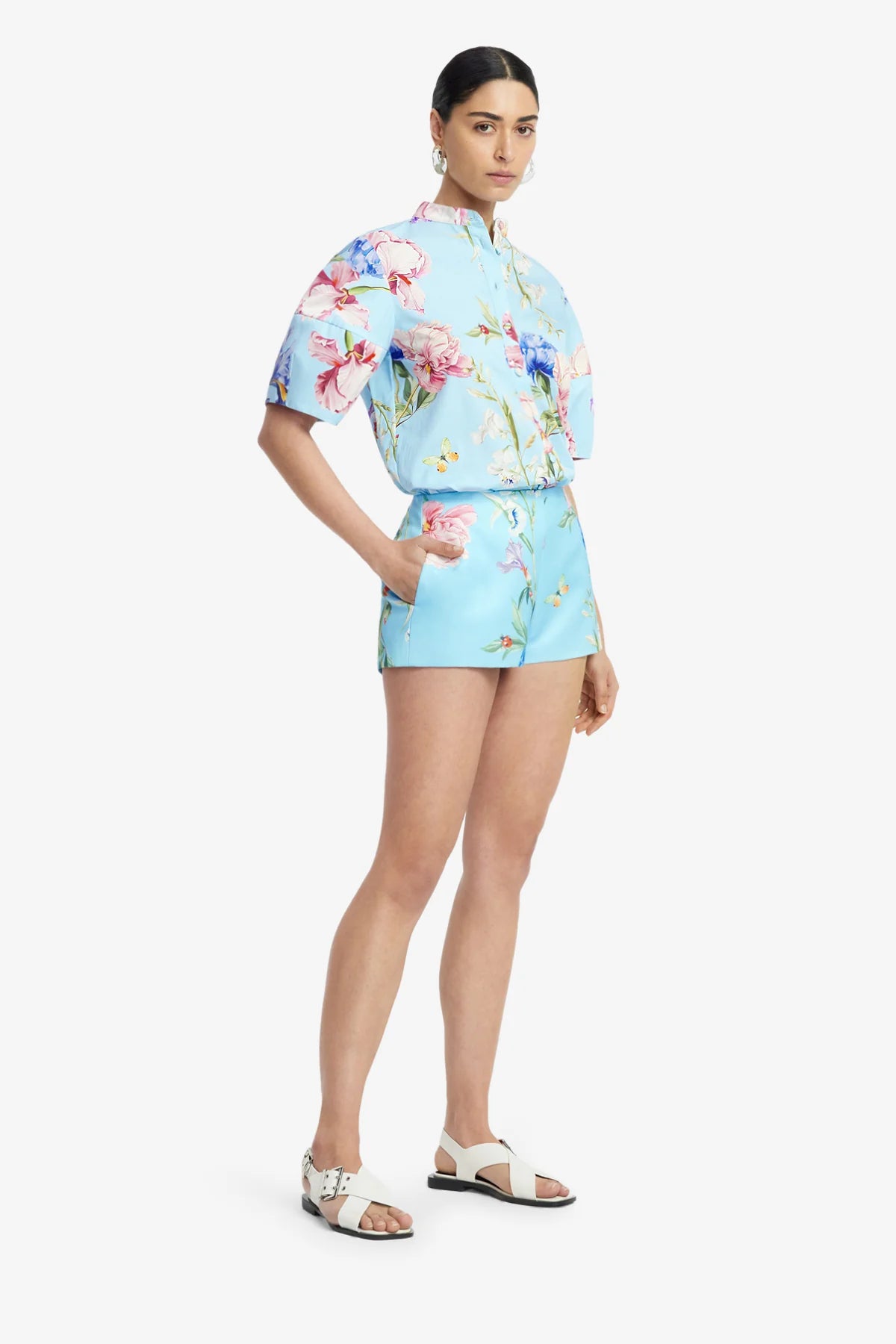 Garden Print in Baby Blue