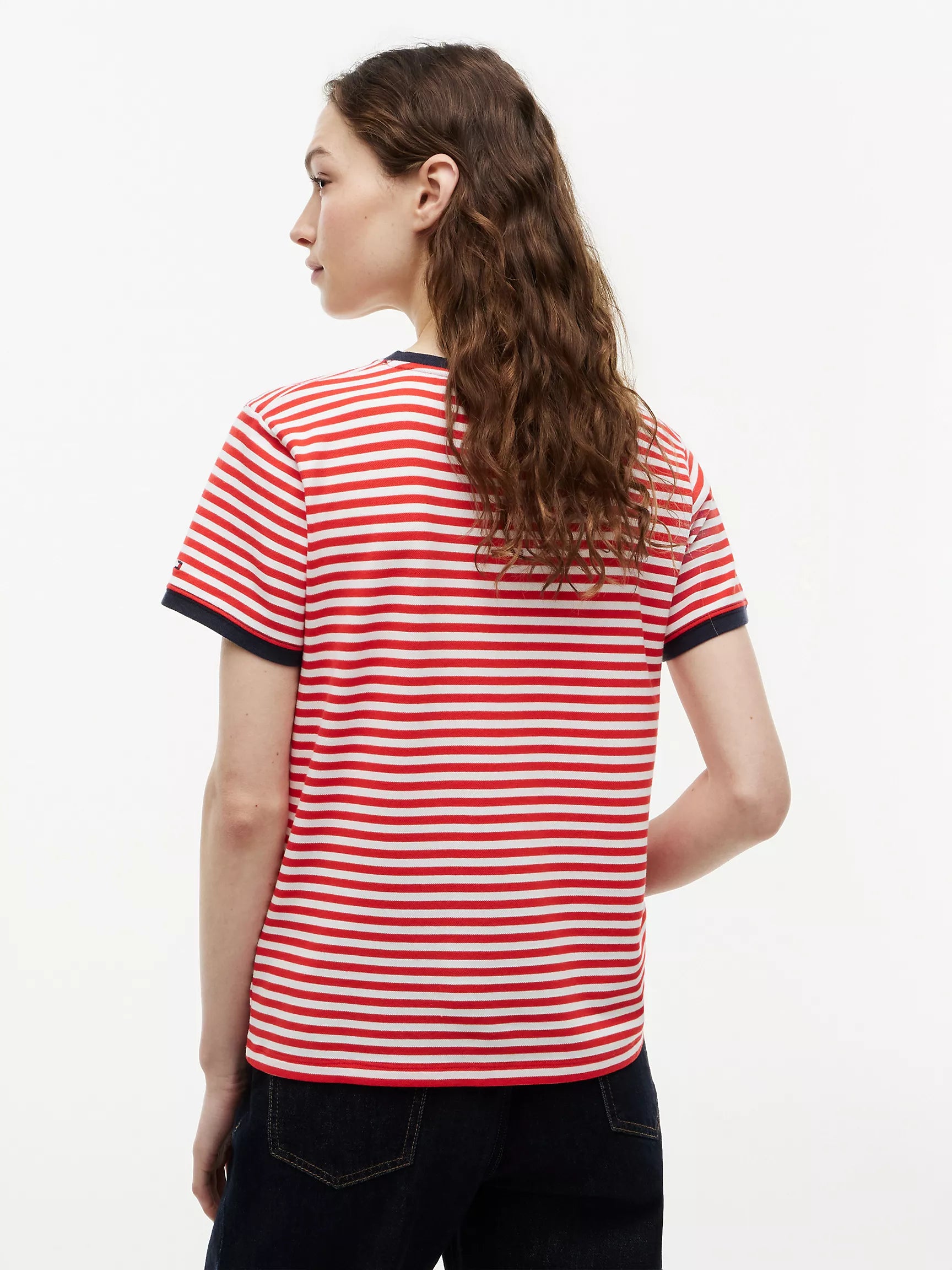 Fire Red / Ecru Stripe