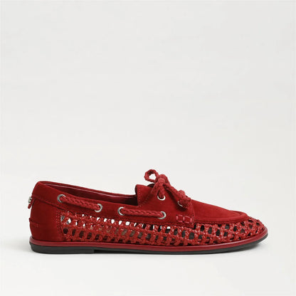 Deep Scarlet Leather/Woven Fabric