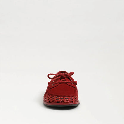 Deep Scarlet Leather/Woven Fabric